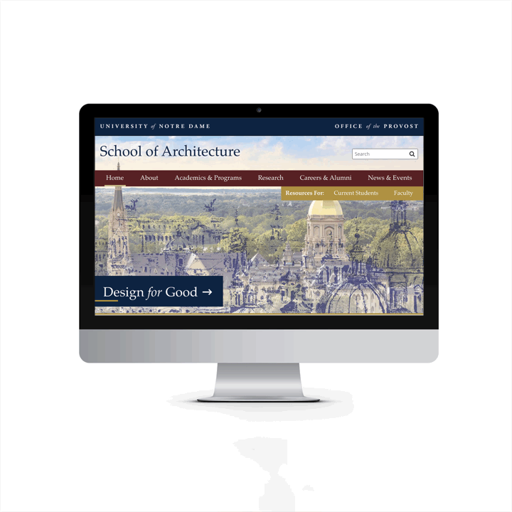 Notre Dame School of Architecture home page design